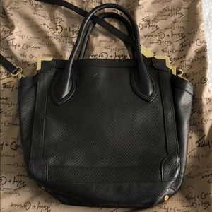 Medium size foley + Corinna black shoulder bag
